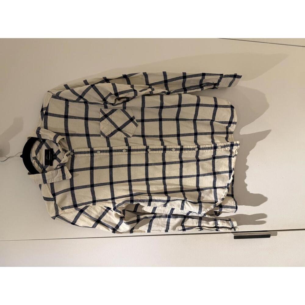 J.Crew Classic Fit Blue and White Plaid Button-Up Shirt Size 10